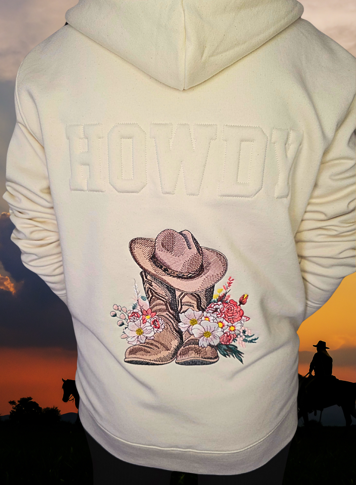 Cowgirl - unisex embossed hoodie