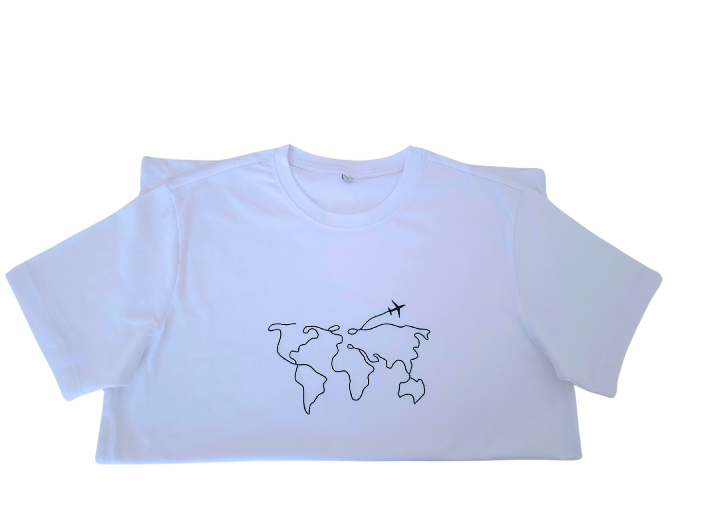 Map outline - travel - short sleeve t-shirt