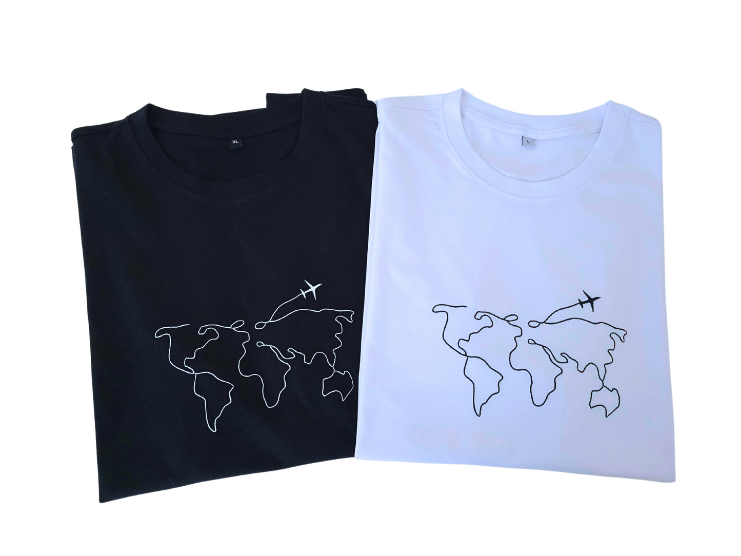 Map outline - travel - short sleeve t-shirt