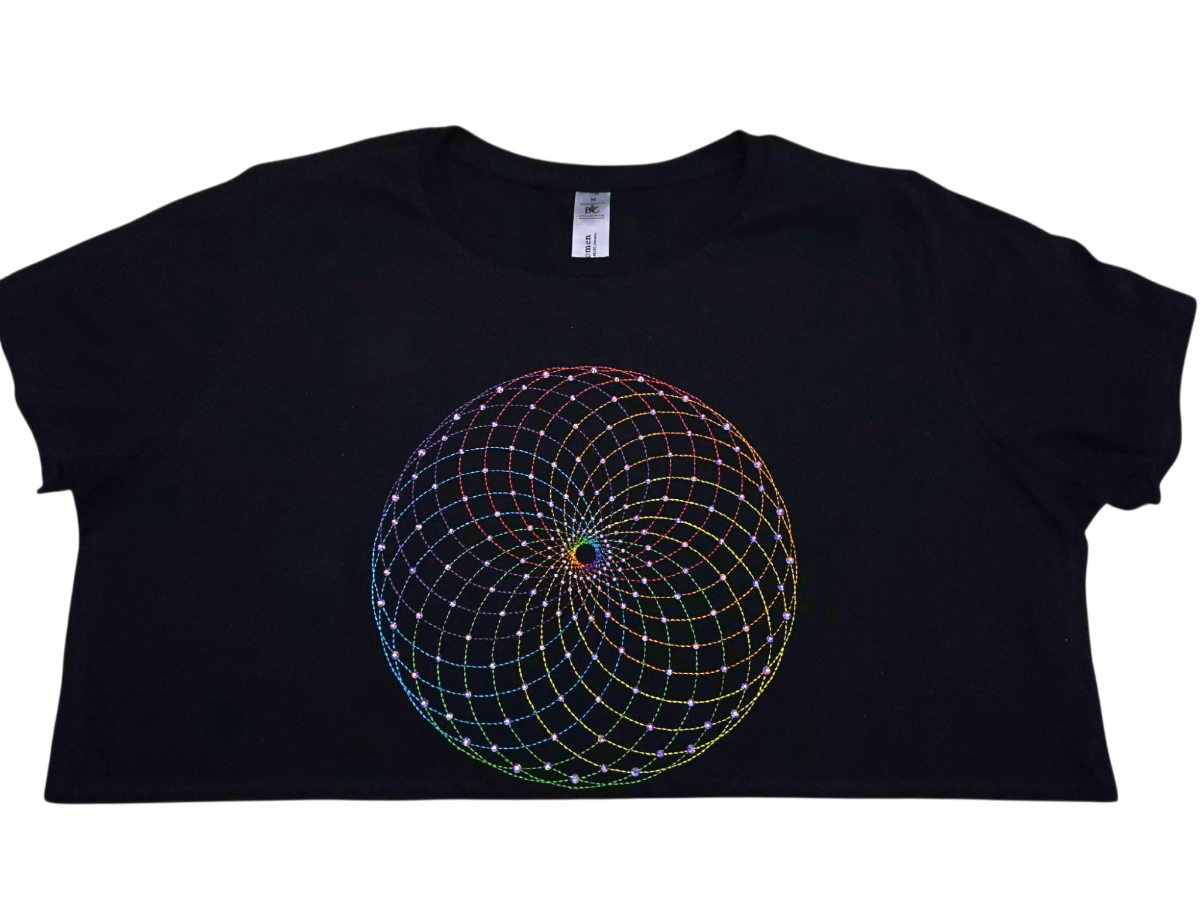 Rainbow swirl with/without rhinestones - short sleeve t-shirt