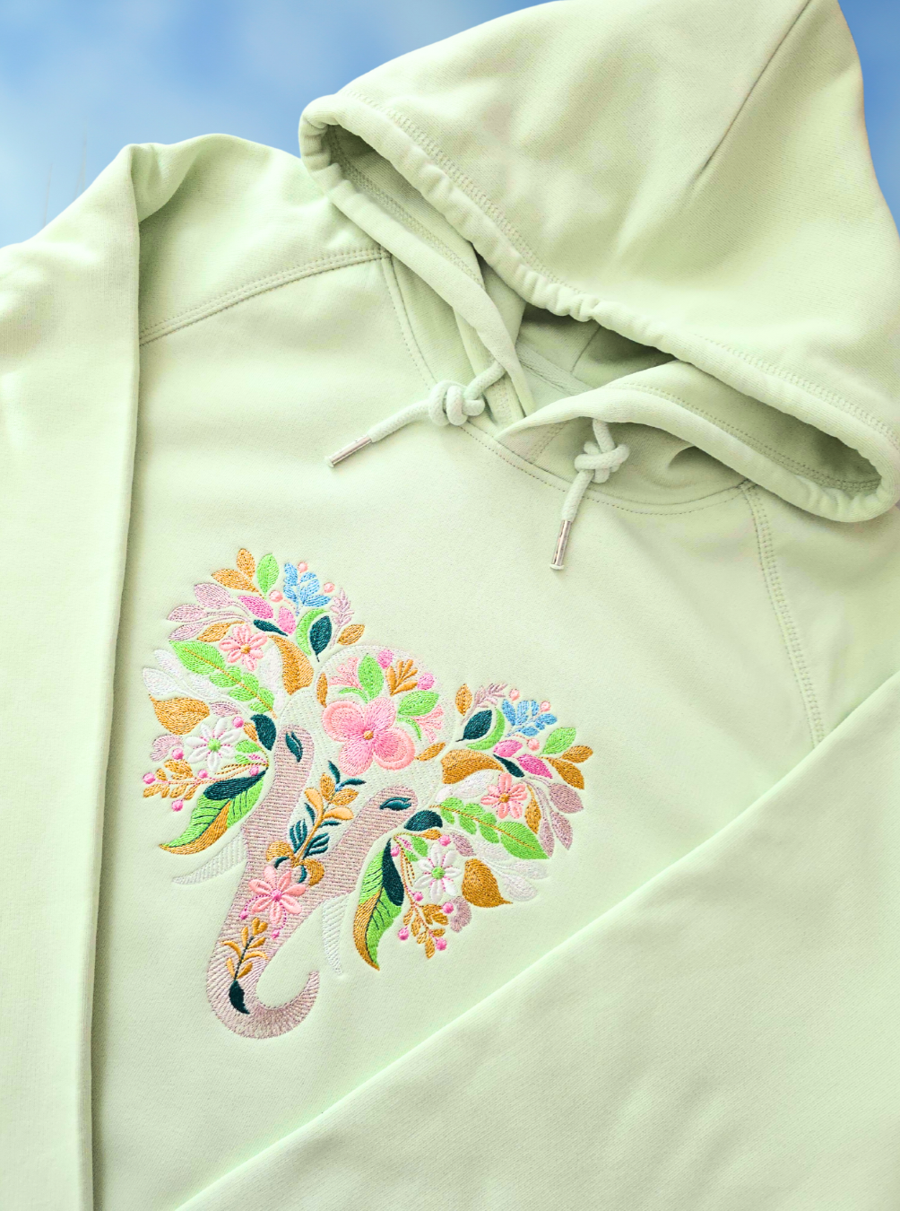Floral elephant - unisex hoodie