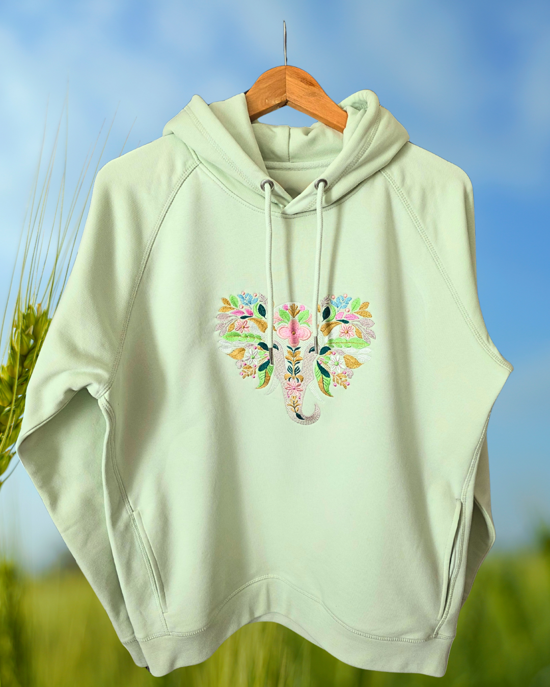 Floral elephant - unisex hoodie
