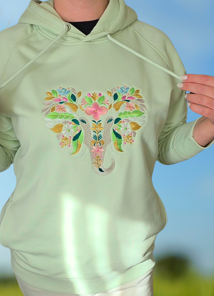 Floral elephant - unisex hoodie