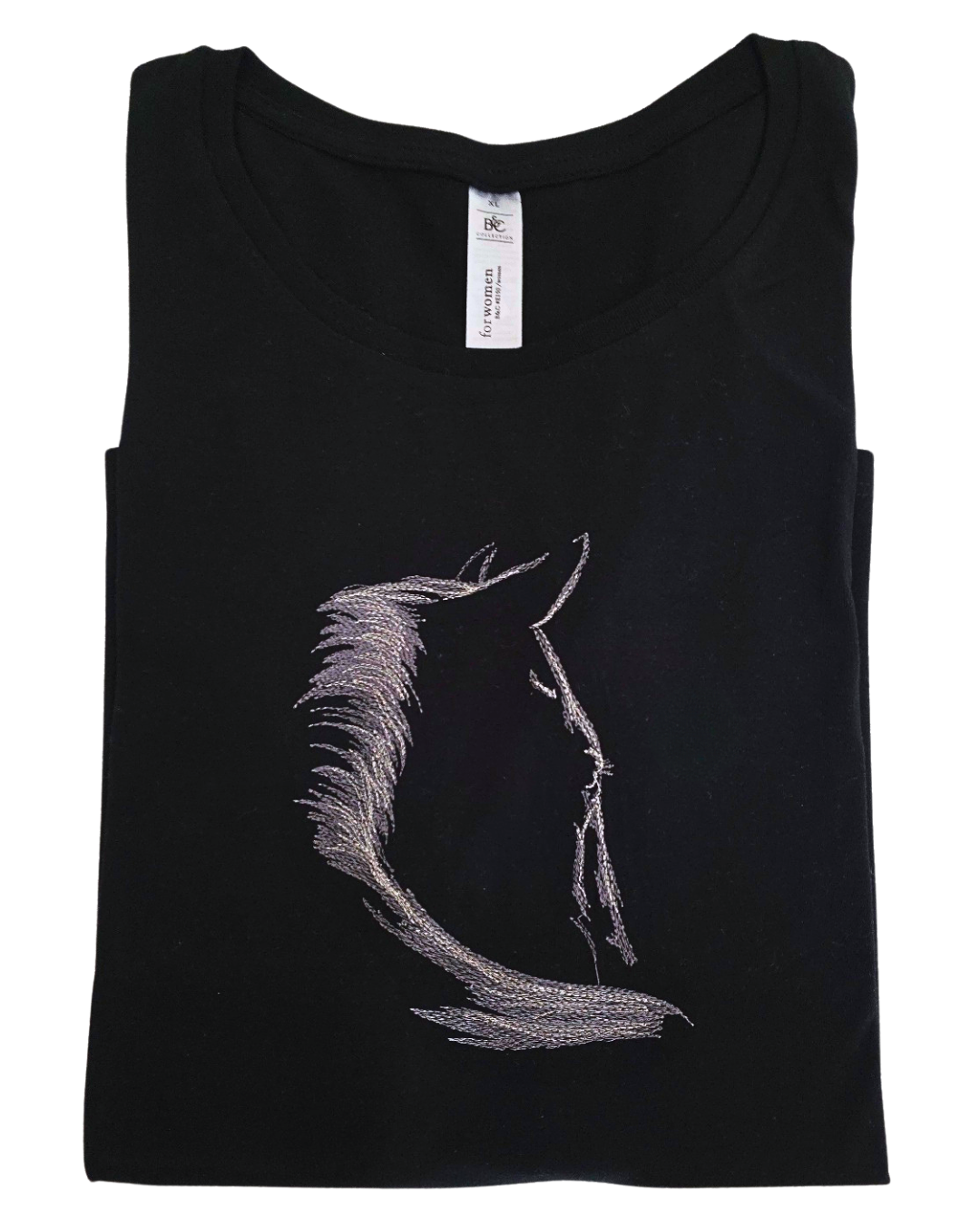 Elegant Horse Silhouette Embroidered t-shirt