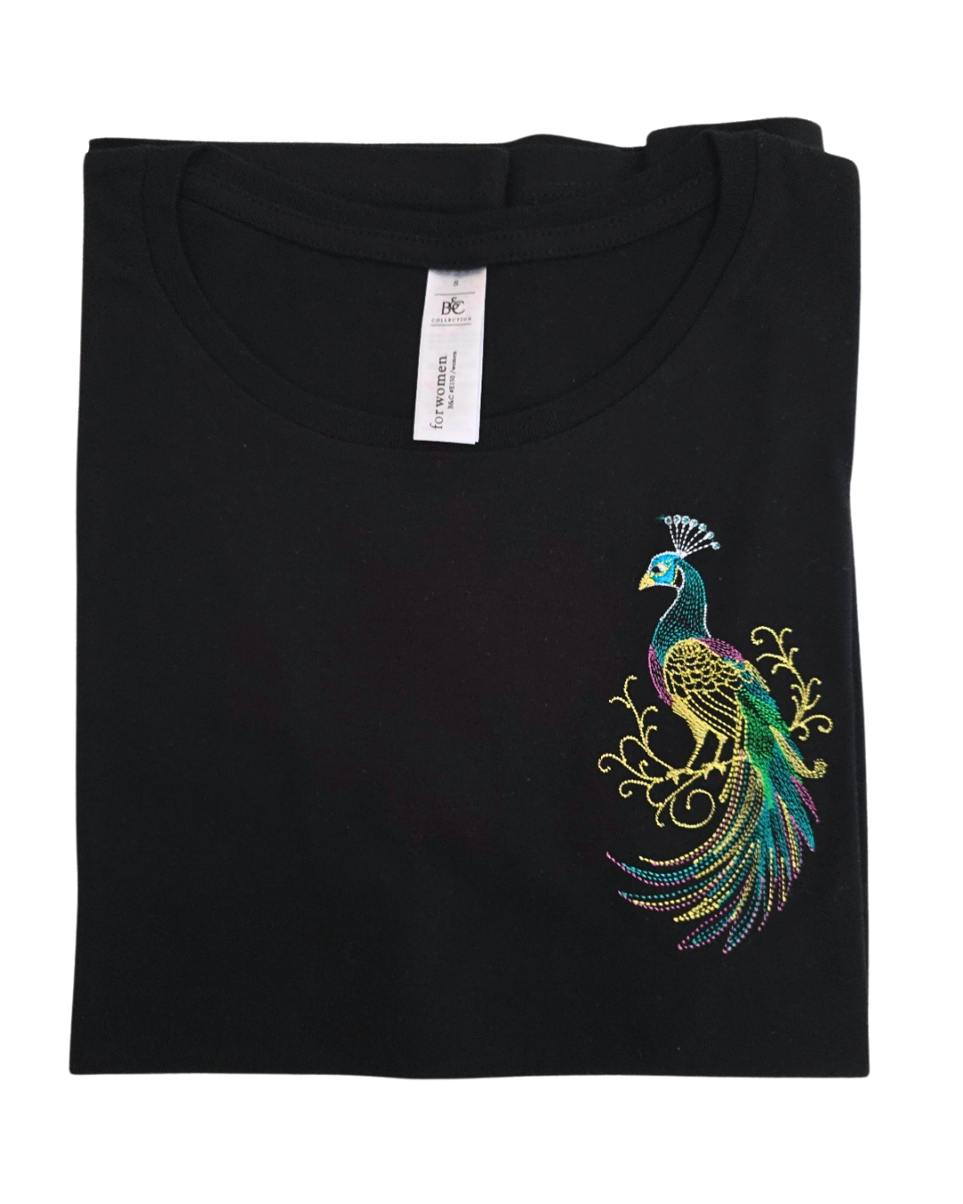 Elegant Peacock Embroidered t-shirt