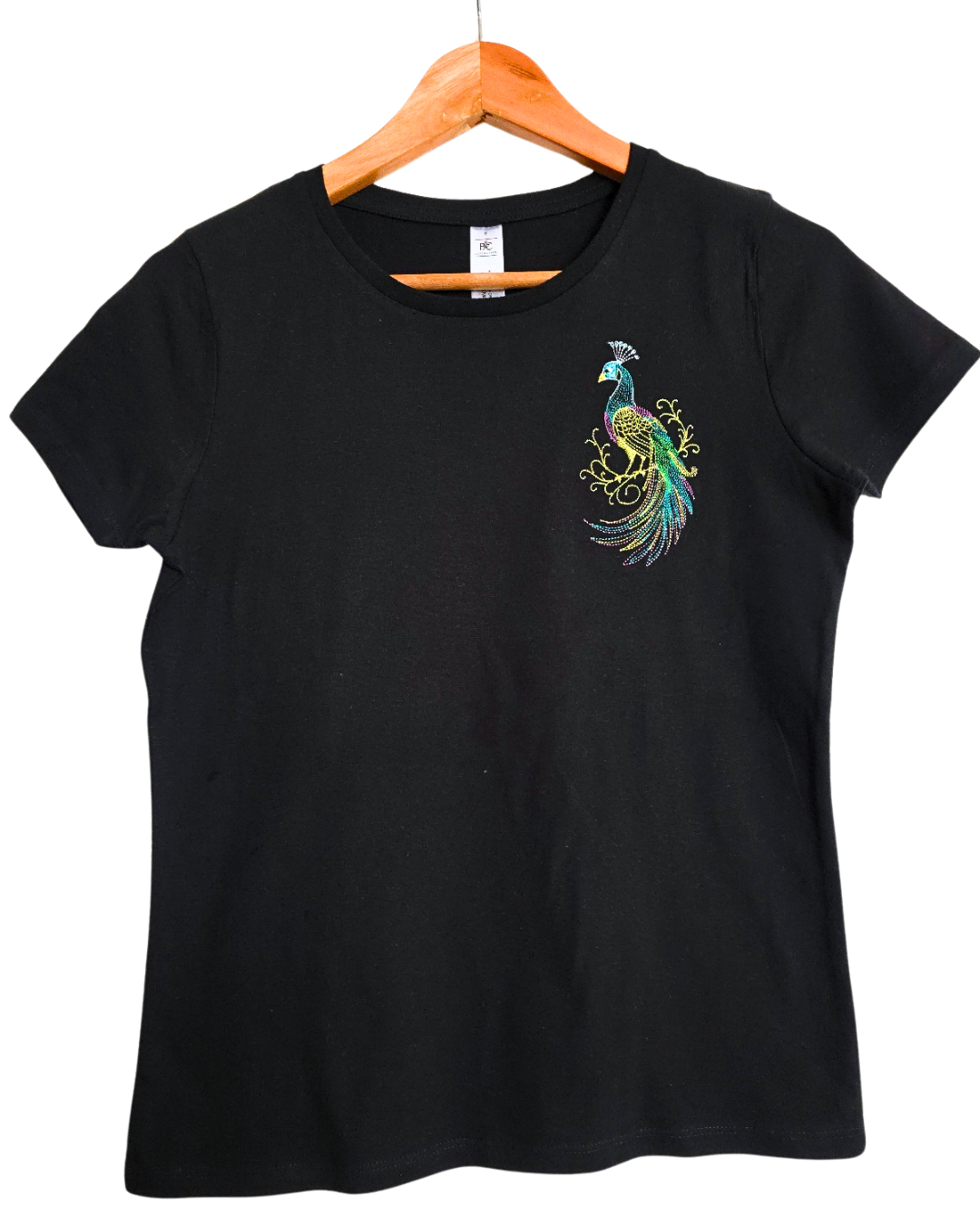 Elegant Peacock Embroidered t-shirt