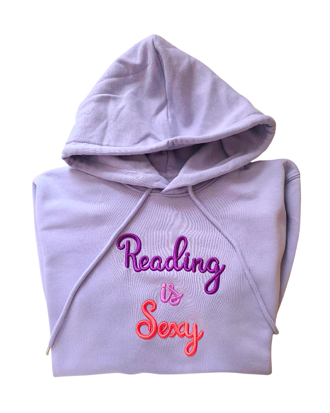 Lilac 3D Embroidered Hoodie Dress – “Reading is Sexy”