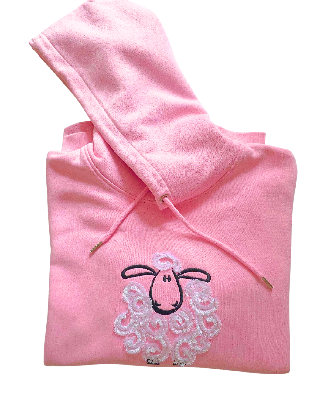 Cotton pink - little fringy sheep - unisex hoodie