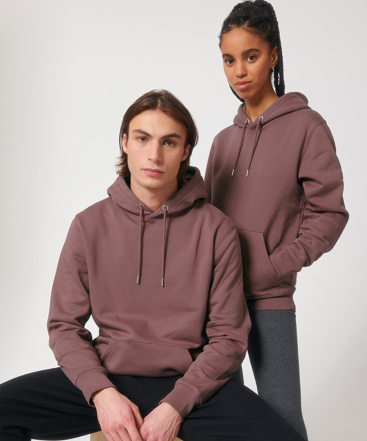Cotton pink flamingo tropical sunset - unisex hoodie