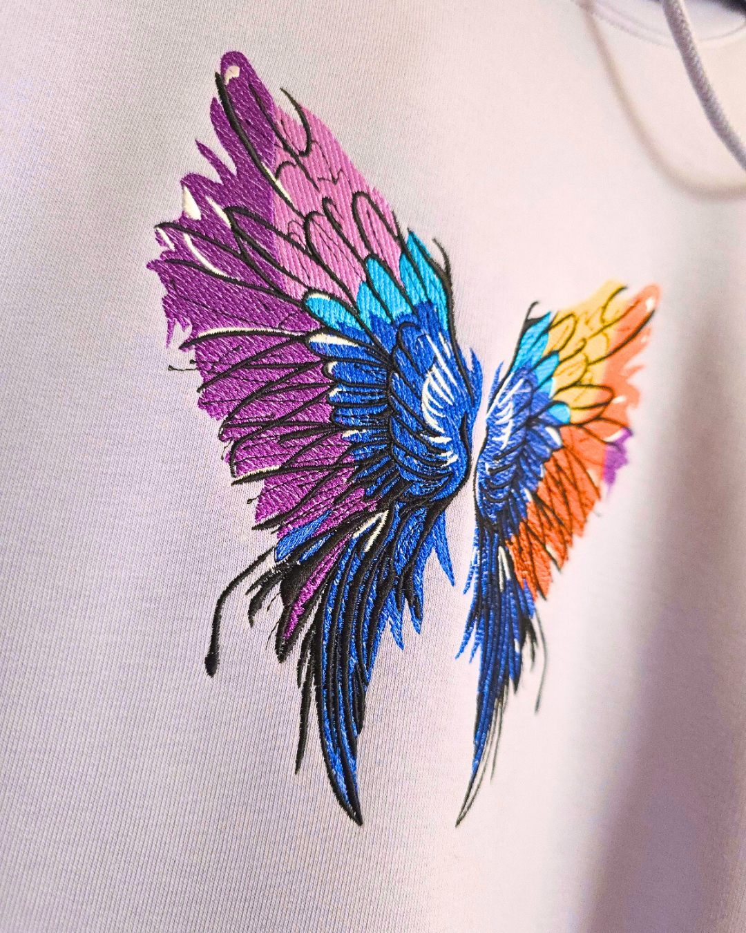 Lilac Embroidered Hoodie Dress – Angel Wings