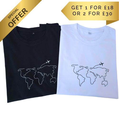 Map outline - travel - short sleeve t-shirt