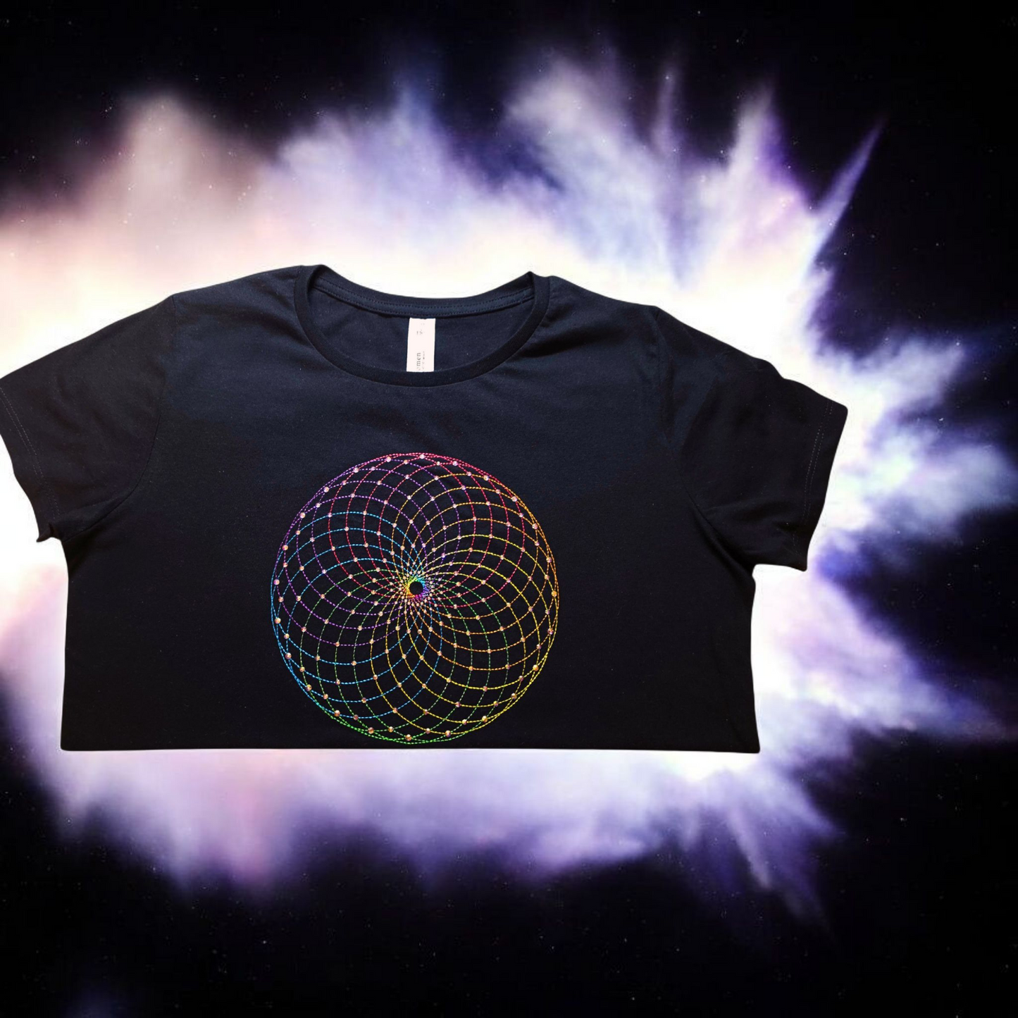 Rainbow swirl with/without rhinestones - short sleeve t-shirt
