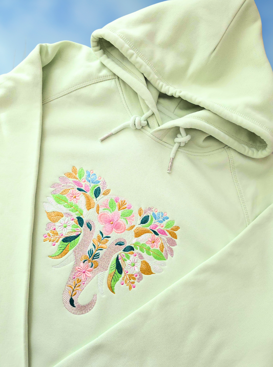 Floral elephant - unisex hoodie