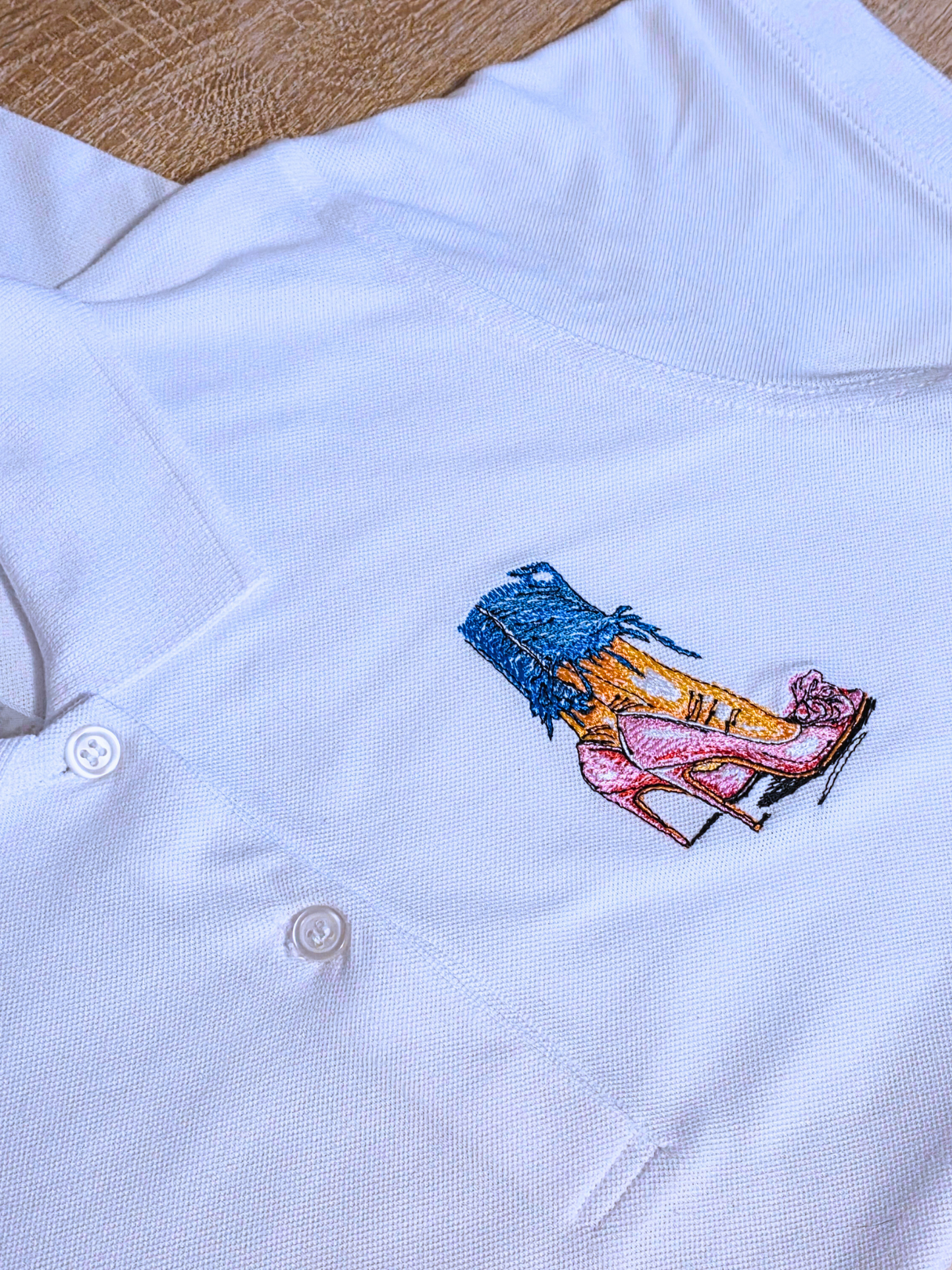 High heels - women's short sleeve polo t-shirt