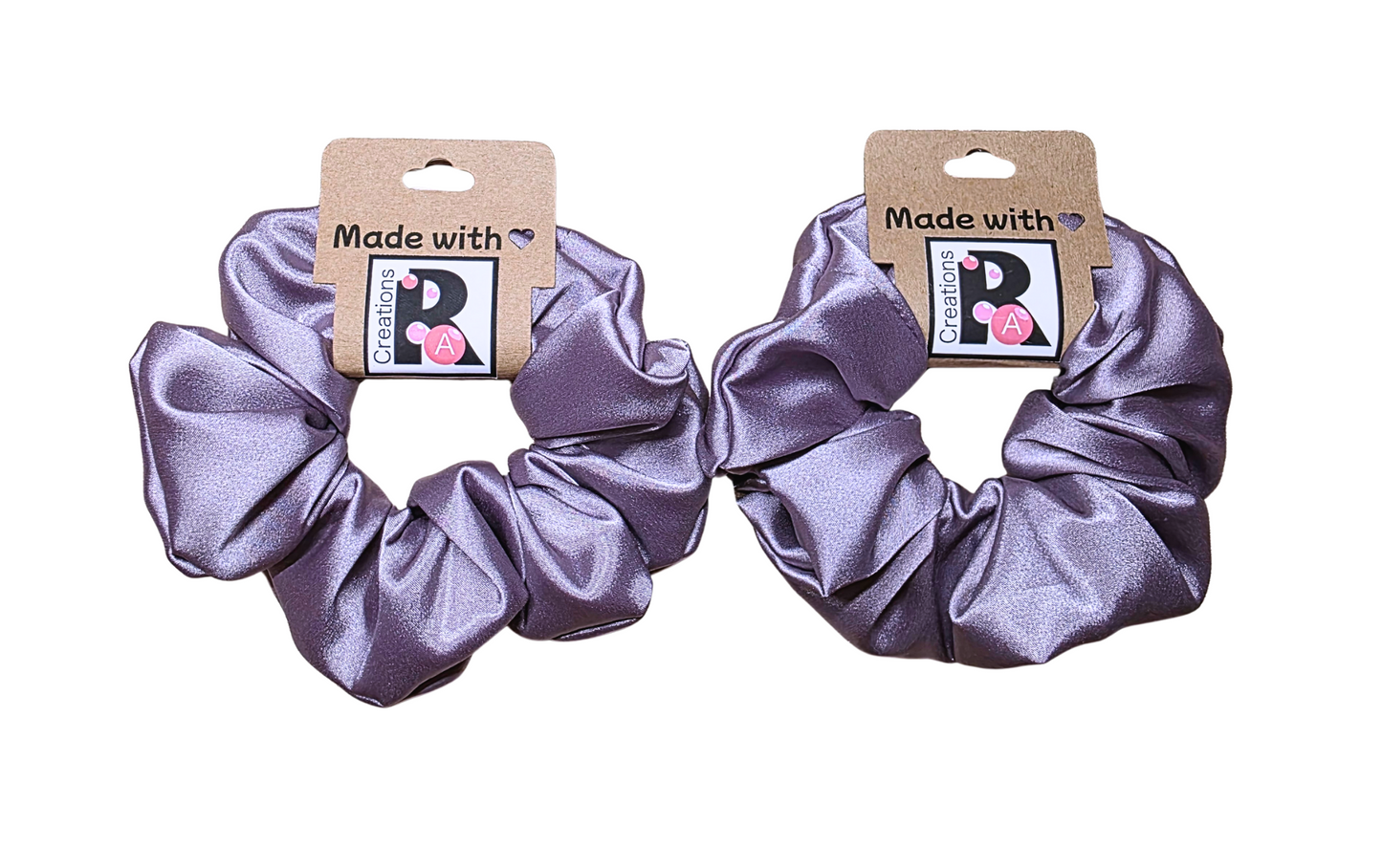 Silk satin, handmade scrunchies - single or in SETS OF 2, 5, 10